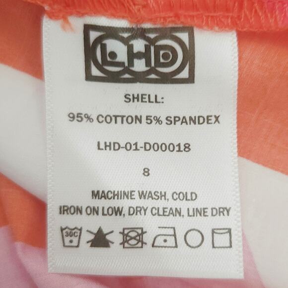 LHD Glades sea shell starfish striped cotton button up belted midi dress Size 8 - Picture 10 of 12